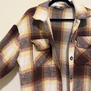 Plaid Button-Up Shacket